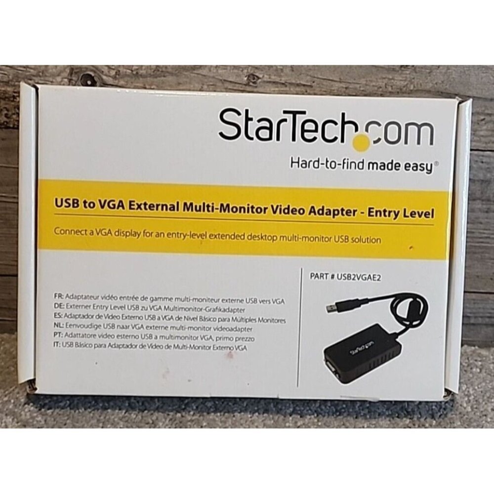 StarTech USB to VGA Multi-Monitor External Video Adapter USB2VGAE2 NEW OPEN BOX